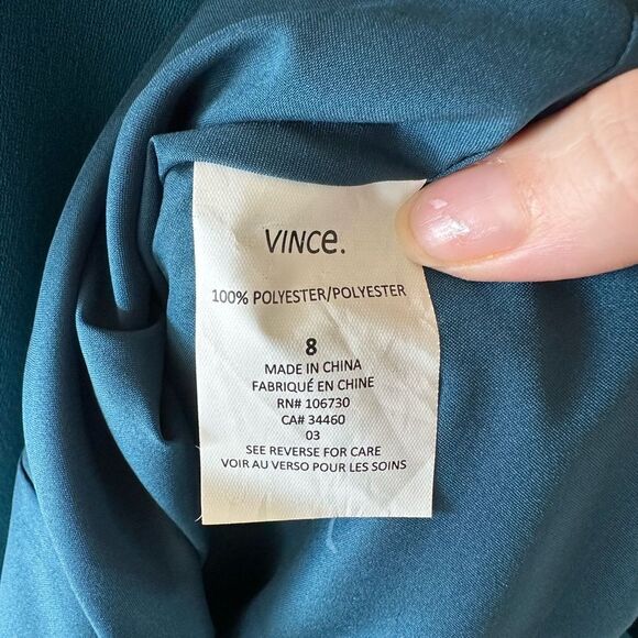 Vince Teal Mini Sheath Dress with Pockets Size 8 - Picture 7 of 7